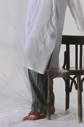 First Taab cotton susi shalwar by Zananii soft breathable fabric with light striped pattern for everyday wear.