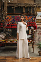 Second White Irish grip linen shirt and Barochia pants set by Zananii from the Leher Collection