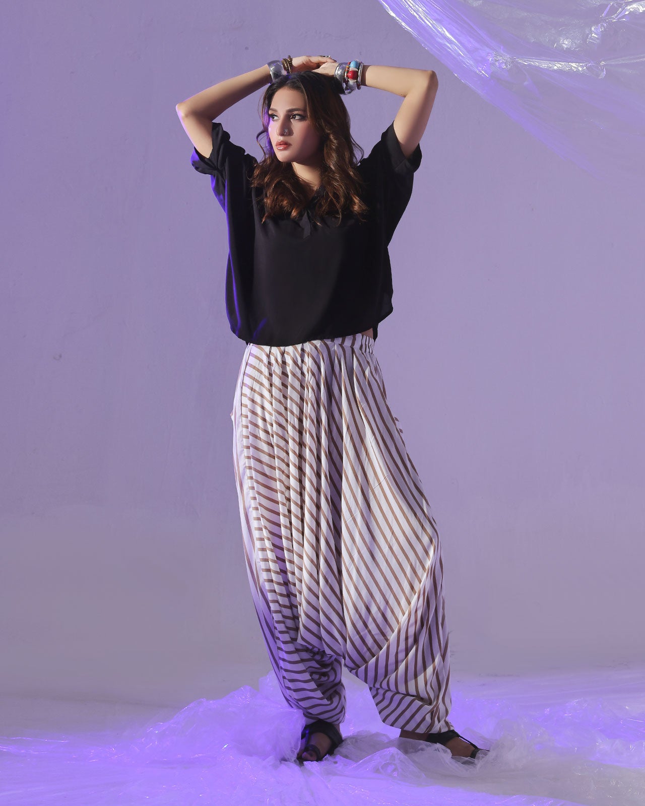 Stripes Butterfly Shalwar