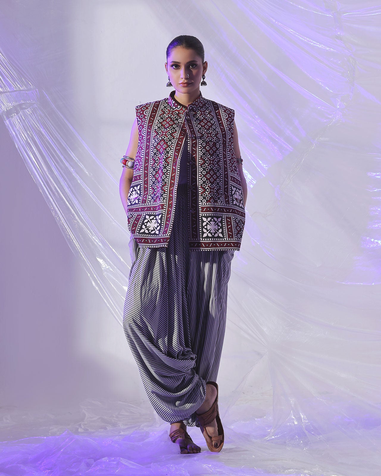 Black Stripes Butterfly Shalwar Secondary image