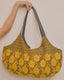 Mustard & Grey Oversized Crochet Tote Bag