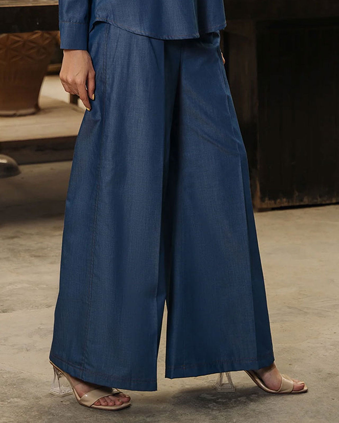 Denim Flayerd Pants Main image